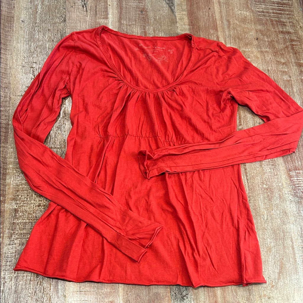 Vintage Red Organic Cotton Peasant Tee From EcoFashion Brand Stewart  Brown